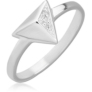 STERLING SILVER 925 JEWELLED RING - PYRAMID