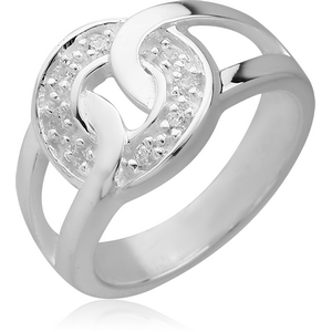 STERLING SILVER 925 JEWELLED RING - CIRCLE
