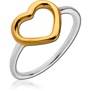 STERLING SILVER 925 TWO TONE RING - HEART