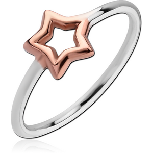 STERLING SILVER 925 TWO TONE RING - STAR
