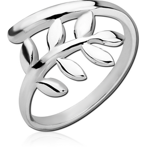 STERLING SILVER 925 OPEN RING - LEAF