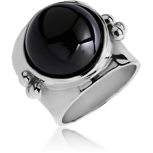 STERLING SILVER 925 RING WITH ONYX