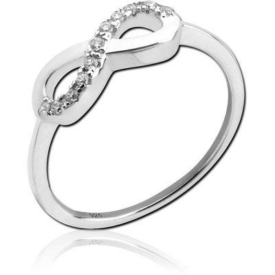 STERLING SILVER 925 JEWELLED RING - INFINITY