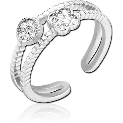 STERLING SILVER 925 JEWELLED OPEN RING