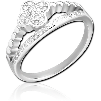 STERLING SILVER 925 JEWELLED OPEN RING