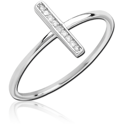 STERLING SILVER 925 JEWELLED RING - BAR