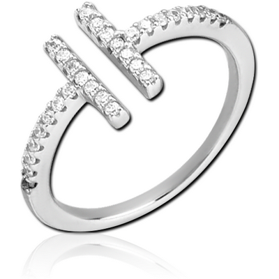 STERLING SILVER 925 JEWELLED OPEN RING