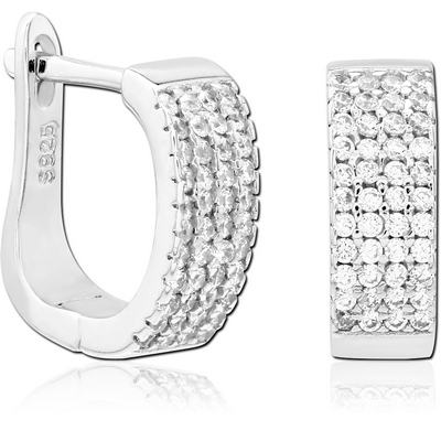 STERLING SILVER 925 JEWELLED HUGGIES PAIR