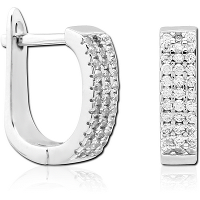 STERLING SILVER 925 JEWELLED HUGGIES PAIR