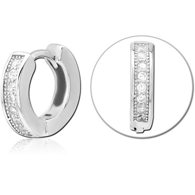 STERLING SILVER 925 JEWELLED HUGGIES PAIR