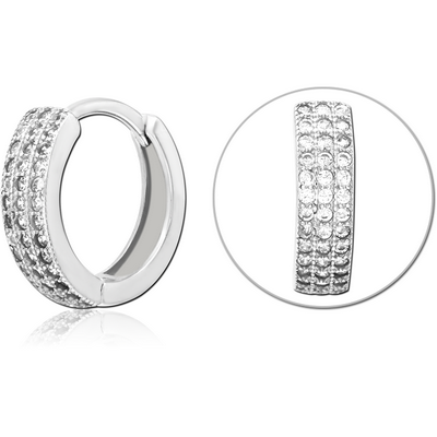 STERLING SILVER 925 JEWELLED HUGGIES PAIR