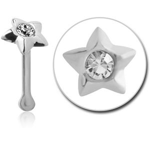 STERLING SILVER 925 JEWELLED STAR NOSE BONE