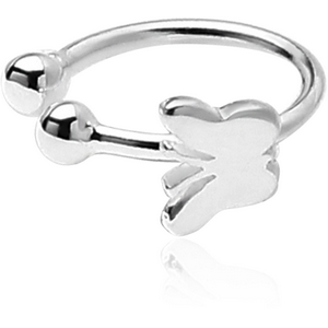 STERLING SILVER 925 ILLUSION NOSE RING WITH BUTTERFLY
