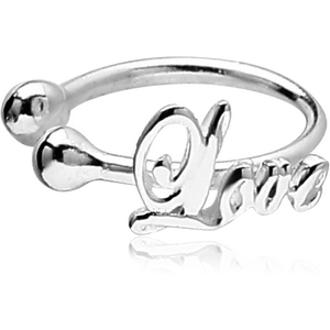 STERLING SILVER 925 ILLUSION NOSE RING WITH LOVE