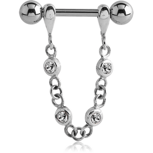 STERLING SILVER 925 JEWELLED NIPPLE STIRRUP