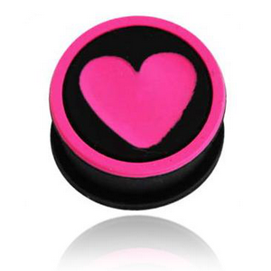 SILICONE RIDGED PLUG WITH 3D HEART