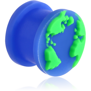 SILICONE RIDGED PLUG WITH WORLD