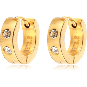 GOLD PLATED STEEL HUGGIES PAIR