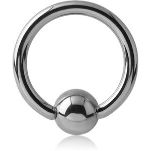 TITANIUM BALL CLOSURE RING WITH SURGICAL STEEL BALL