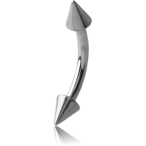 TITANIUM CURVED BARBELL WITH CONES