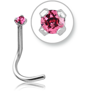 TITANIUM CURVED PRONG SET 1.5 MM JEWELLED TITANIUM NOSE STUDS