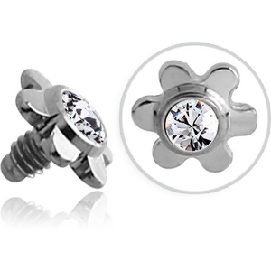 TITANIUM PREMIUM CRYSTAL JEWELLED FLOWER FOR 1.6MM INTERNALLY THREADED PINS