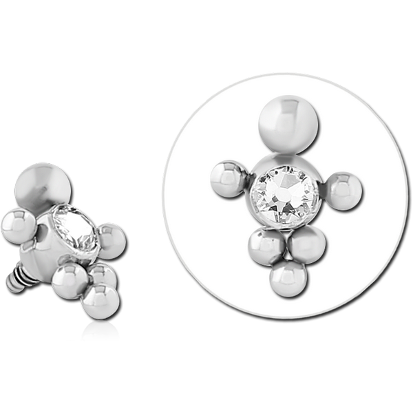 TITANIUM JEWELLED MICRO ATTACHMENT FOR 1.2MM INTERNALLY THREADED PINS