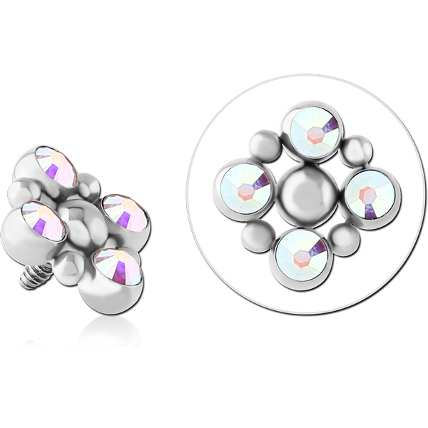 TITANIUM JEWELLED MICRO ATTACHMENT FOR 1.2MM INTERNALLY THREADED PINS