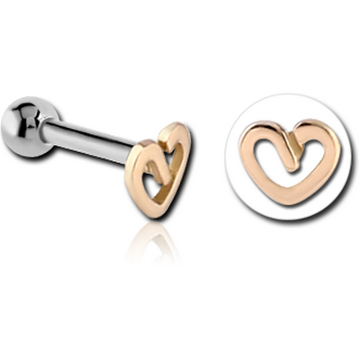 14K GOLD ATTACHMENT WITH TITANIUM INTERNALLY THREADED MICRO BARBELL