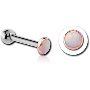14K ROSE GOLD JEWELLED ATTACHMENT WITH TITANIUM INTERNALLY THREADED MIRCO BARBELL