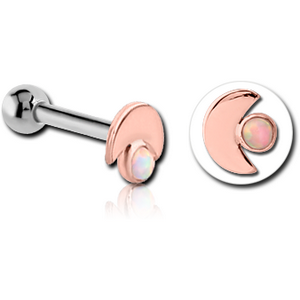 14K ROSE GOLD JEWELLED ATTACHMENT WITH TITANIUM INTERNALLY THREADED MIRCO BARBELL