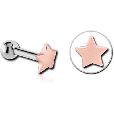 14K ROSE GOLD JEWELLED ATTACHMENT WITH TITANIUM INTERNALLY THREADED MIRCO BARBELL
