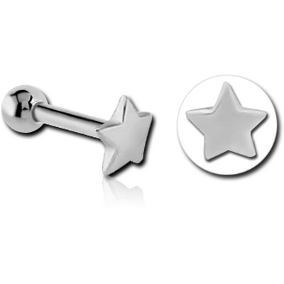 14K WHITE GOLD JEWELLED ATTACHMENT WITH TITANIUM INTERNALLY THREADED MICRO BARBELL