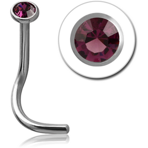 TITANIUM PREMIUM CRYSTAL JEWELLED CURVED NOSE STUD