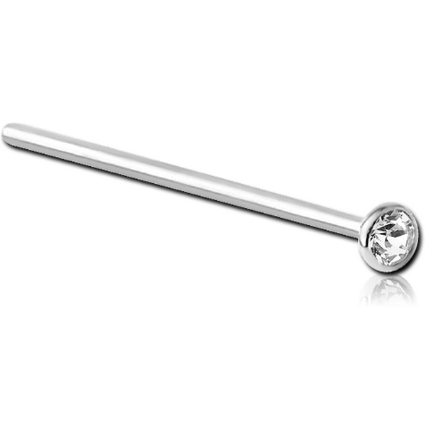 TITANIUM VALUE CRYSTAL JEWELLED STRAIGHT NOSE STUD 15MM