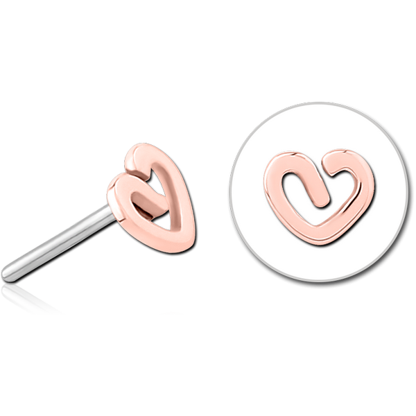 14K ROSE GOLD ATTACHMENT TITANIUM THREADLESS PIN