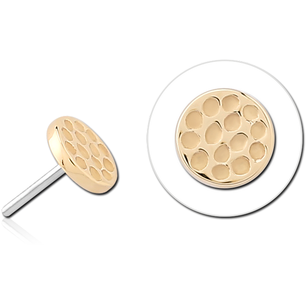 14K GOLD ATTACHMENT TITANIUM THREADLESS PIN