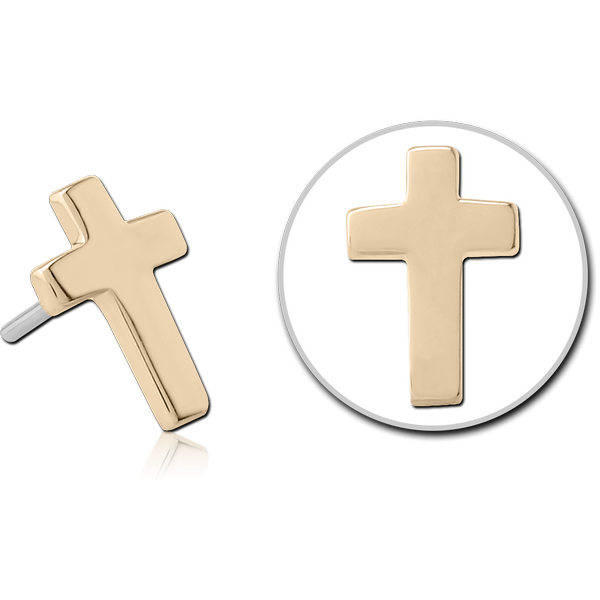 14K GOLD ATTACHMENT TITANIUM THREADLESS PIN
