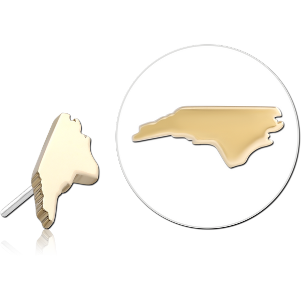 14K GOLD ATTACHMENT TITANIUM THREADLESS PIN