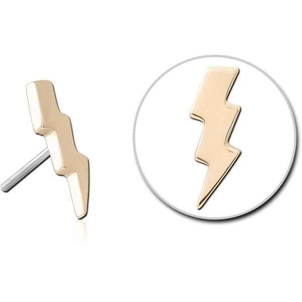 14K GOLD ATTACHMENT TITANIUM THREADLESS PIN