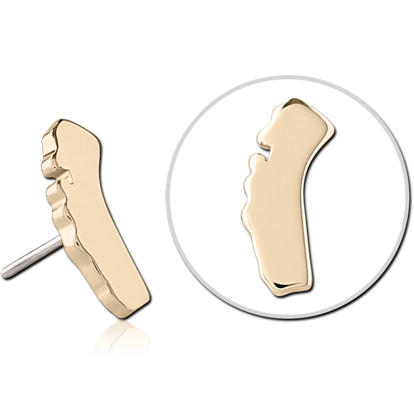 14K GOLD ATTACHMENT TITANIUM THREADLESS PIN