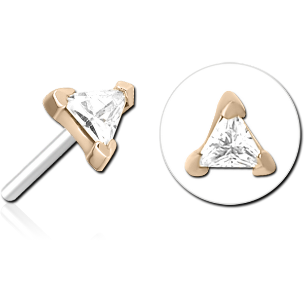 14K GOLD JEWELLED ATTACHMENT TITANIUM THREADLESS PIN