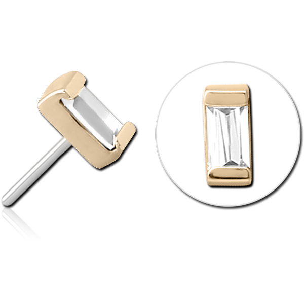 14K GOLD JEWELLED ATTACHMENT TITANIUM THREADLESS PIN