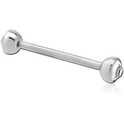 TITANIUM DOUBLE JEWELLED THREADLESS BARBELL