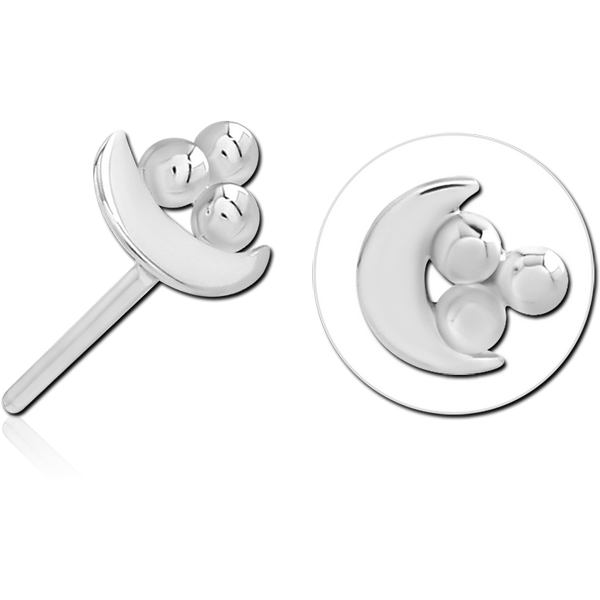 14K WHITE GOLD ATTACHMENT TITANIUM THREADLESS PIN