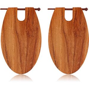 ORGANIC WOODEN EARRINGS PAIR TEAK TRIBAL