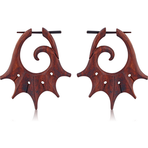 ORGANIC WOODEN EARRINGS BLACK -SONO