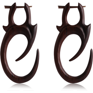 ORGANIC WOODEN EARRINGS BLACK -SONO