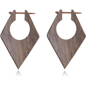 ORGANIC WOODEN EARRINGS PAIR TRIBAL