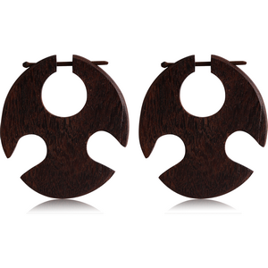 ORGANIC WOODEN EARRINGS PAIR TRIBAL